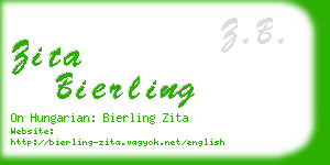 zita bierling business card